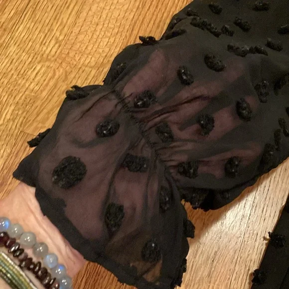 Cori Lane Black Swiss Dot Dress Size Medium - Picture 10 of 13